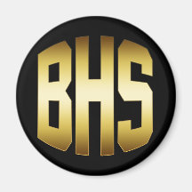 HIGH SCHOOL SECUNDARIA - ORO Y NEGRO DE BHS IMÁN DE NEVERA