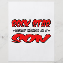Hijo de la estrella del rock… tarjetas informativas