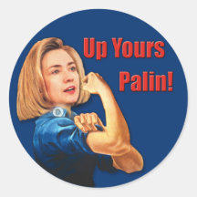 Hillary Clinton, Rosie el remachador, encima el su Pegatina Redonda