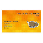 Hipopótamo lindo; Amarillo-naranja Plantilla De Tarjeta De Negocio