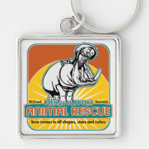 Hippopotamus animal del rescate llaveros