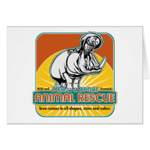 Hippopotamus animal del rescate tarjeton