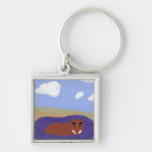 Hippopotamus caprichoso en la charca llaveros personalizados