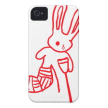 "Hirió caso divertido del iPhone 4 del conejo/del  Case-Mate iPhone 4 Protectores