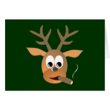 Hirsch Zigarre deer cigar Grußkarte