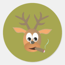 Hirsch Zigarre deer cigar Runde Sticker