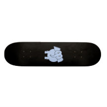 Historieta azul linda del elefante patineta personalizada