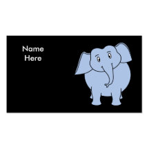 Historieta azul linda del elefante plantilla de tarjeta de visita