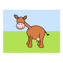 Historieta de la vaca de Brown Tarjeta Postal