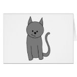 Historieta del gato del gris ahumado tarjetas