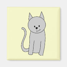 Historieta gris del gato iman de frigorífico
