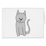 Historieta gris del gato tarjetón