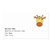 Historieta linda de la jirafa plantillas de tarjeta de negocio