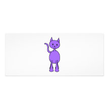 Historieta púrpura linda del gato invitaciones personales 
