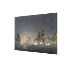 HMS Rinaldo que contrata a cuatro Privateers franc Impresiones En Lona