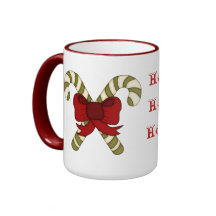 ¡HO HO HO! Bastones de caramelo atados con un arco Taza De Café