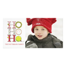 HO HO HO navidad del día de fiesta que saluda Tarjeta Fotográfica Personalizada