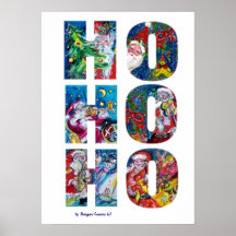 HO HO HO NOCHE DE NAVIDAD MUSICAL DE SANTA POSTERS