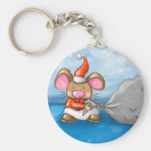 ho ho ratón de las Felices Navidad Llaveros Personalizados