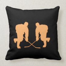 HOCKEY ANARANJADO Y NEGRO ALMOHADA