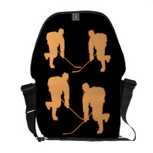 HOCKEY ANARANJADO Y NEGRO BOLSA DE MENSAJERIA 