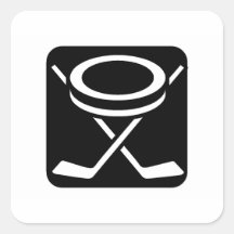 Hockey Calcomanías Cuadradass Personalizadas