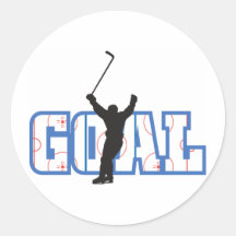 Hockey de la meta etiquetas redondas