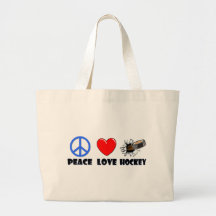Hockey del amor de la paz bolsas de mano