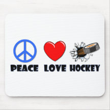 Hockey del amor de la paz tapete de raton
