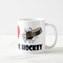 Hockey del amor de la paz tazas de café