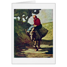 Hogar de vuelta del mercado, por Honore Daumier Tarjetón
