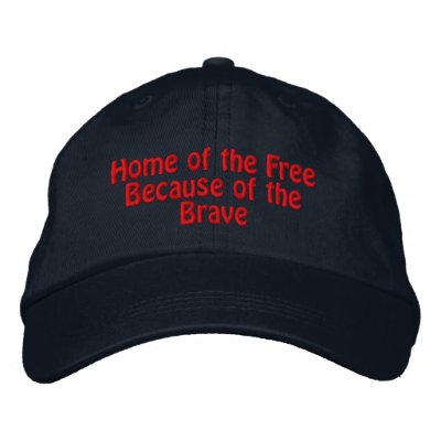 Hogar del libre debido al valiente gorras bordadas