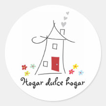 Hogar dulce casero/Hogar Dulce Hogar Etiquetas Redondas