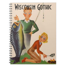 Hoguera gótica de la pesca de Wisconsin del vintag Libreta Espiral