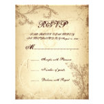 Hoja beige marrón de la voluta del vintage que cas invitacion personalizada