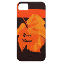 Hoja brillante roja de la uva del otoño moderno iPhone 5 fundas
