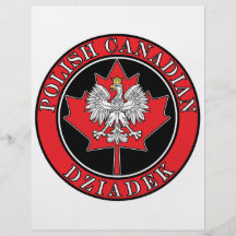 Hoja de arce canadiense polaca Dziadek Tarjeta Publicitaria