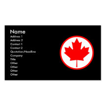 Hoja de arce de Canadá dentro de un anillo Tarjeta Personal