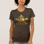 Hoja de arce del oro de la camiseta del recuerdo d