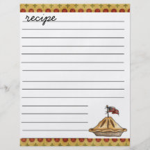 hoja de la receta tarjetas informativas