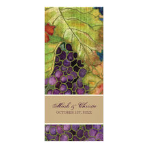 Hoja de la uva del otoño de la invitación del boda
