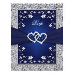Hoja de los corazones florales de plata de la mari comunicado personalizado