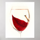 Hoja del otoño en el poster de cristal