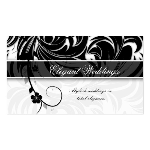 Hoja floral BW del planificador de eventos elegant Tarjetas Personales