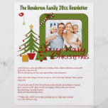 Hoja informativa festivo del navidad con las fotos tarjetas publicitarias