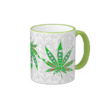 Hoja médica verde con Bling y las chispas Tazas