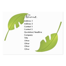Hoja tropical fresca, verde plantilla de tarjeta de negocio