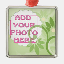 Hoja y flores verdes del verano ornaments para arbol de navidad