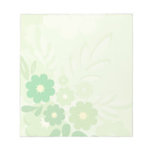 Hoja y flores verdes modernas blocs de papel