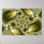Hoja y oro - arte del fractal impresiones
